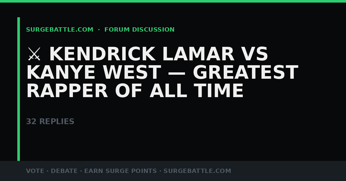 ⚔️ Kendrick Lamar vs Kanye West — Greatest Rapper of All Time — Bracket ...